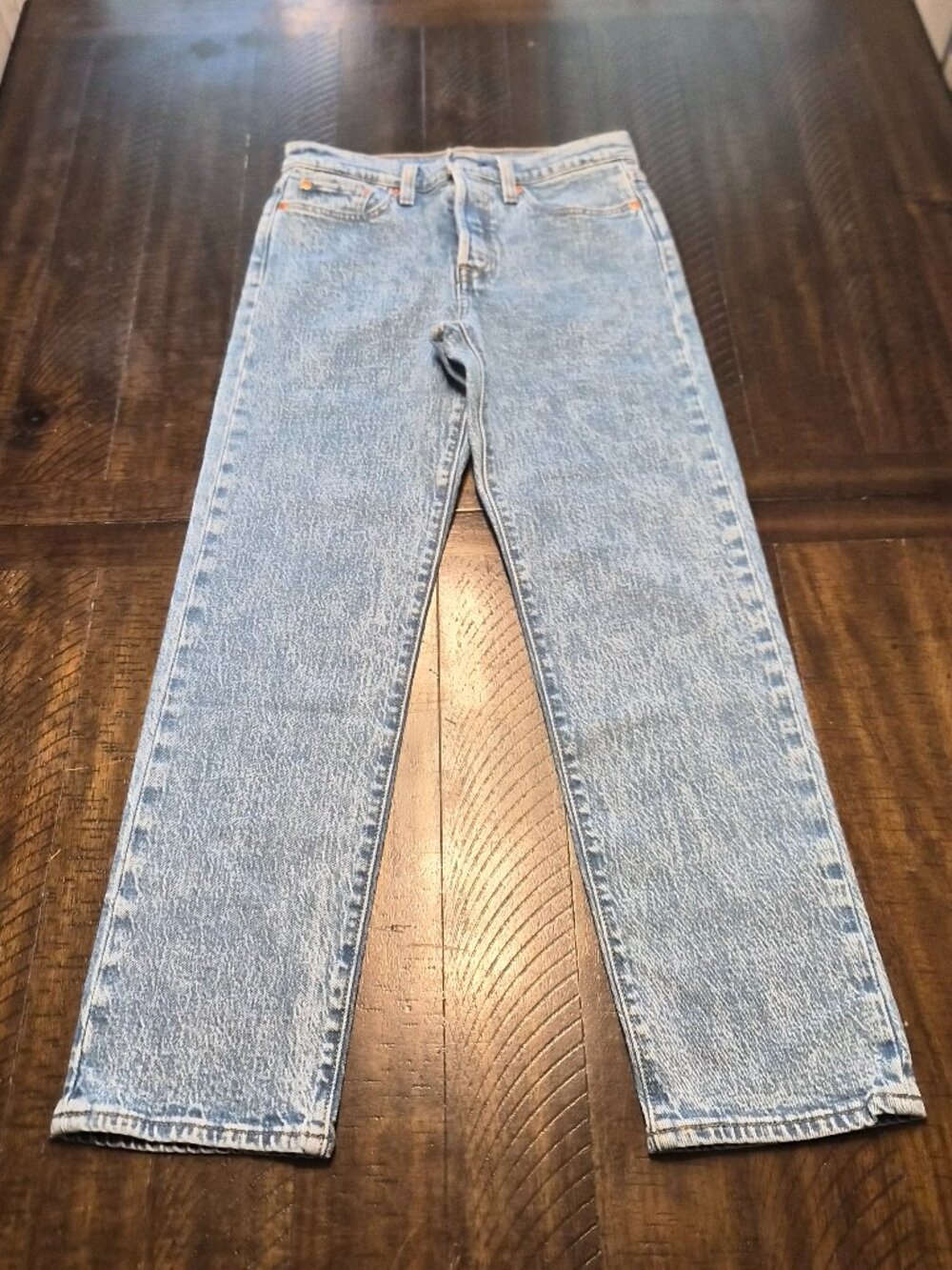 Levi's Premium Womens Wedgie Straight Fit High Rise Button Fly Jeans Blue  G294